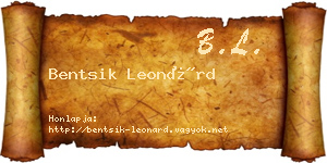 Bentsik Leonárd névjegykártya